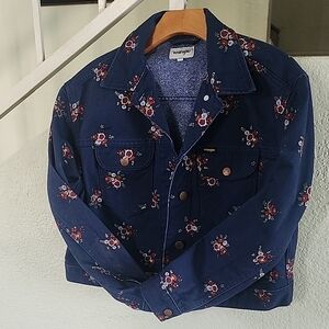 Wrangler Women's Dark Blue Floral Jean Jacket